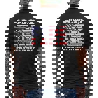 Chicago Illinoisigili Del Fuoco Bandiera Americanaigile Del Fuoco T-shirt da uomo con stampa posteriore - Novitaregali