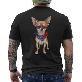Chihuahua Usa Us Flag 4Th Of July America Cute Dog Men's T-shirt Back Print - Thegiftio UK