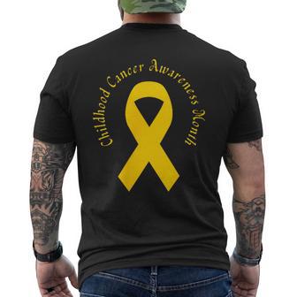 Childhood Cancer Support Family Childhood Cancer Awareness Men's T-shirt Back Print - Thegiftio