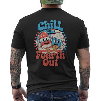 Chill The Fourth Out 4Th Of July Patriotic Usa Flag Men's T-shirt Back Print - Thegiftio UK