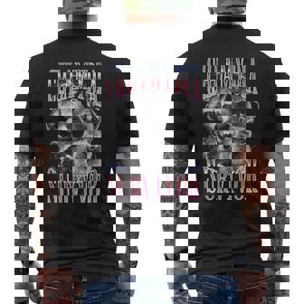 Chlamydia Survivor Bootleg Meme Raccoon Adult Humor Men's T-shirt Back Print - Thegiftio