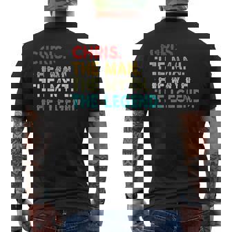 Chris The Man The Myth The Legend Vintage Chris Men's T-shirt Back Print - Monsterry