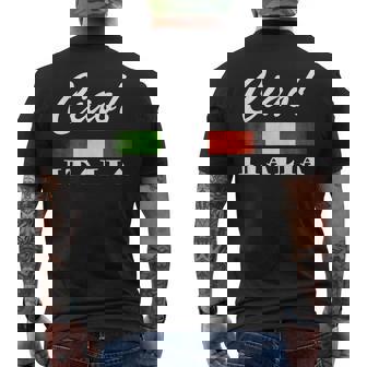 Ciao Italia トリコロールグリーン 白と赤 イタリア国旗 イタリア メンズTシャツ バックプリント - Kawaiitshirt