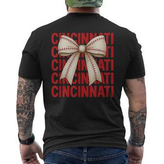 Cincinnati Coquette Bow Vintage Cincinnati Men's T-shirt Back Print - Thegiftio UK