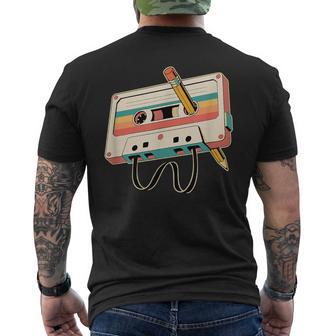 Cinta Retro Con Lápiz Fans Música Años 80 90 Camiseta Hombre Estampado Espalda - Regaloses