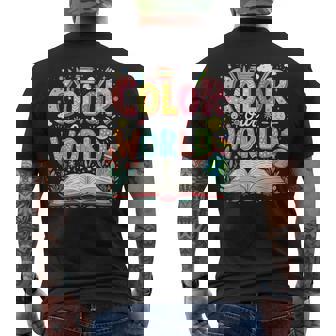 Color Our World Book Reading Program 2025 Summer Men's T-shirt Back Print | Mazezy