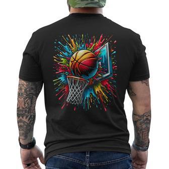 Colorful Basketball Hoop Men's T-shirt Back Print - Thegiftio UK