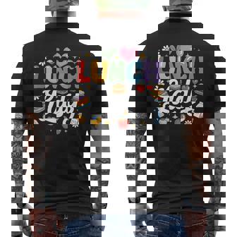 Colorful Lunch Lady Appreciation Retro Back To School Men's T-shirt Back Print | Mazezy