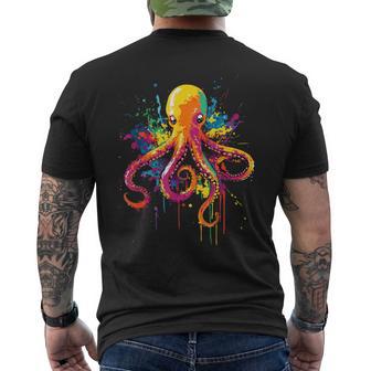 Colorful Octopus Lover Men's T-shirt Back Print - Thegiftio UK