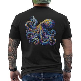 Colorful Octopus Squid Kraken Sea Animal Men's T-shirt Back Print - Thegiftio UK