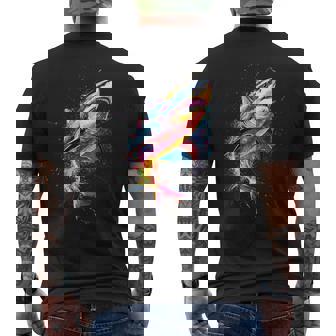 Colorful Shark Lover Men's T-shirt Back Print - Thegiftio UK
