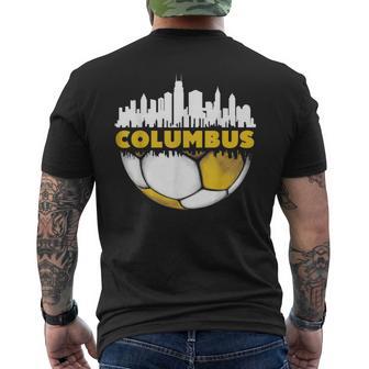 Columbus Soccer City Skyline For Soccer Lover & Fan Men's T-shirt Back Print - Thegiftio UK