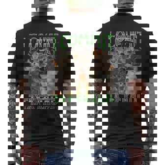 I Commit Tax Fraud Cat Meme Bootleg Graphic Men's T-shirt Back Print - Thegiftio
