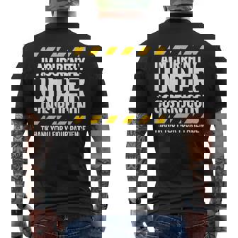 Under Construction Post Surgery Gag Get Well Soon Men's T-shirt Back Print - Thegiftio UK