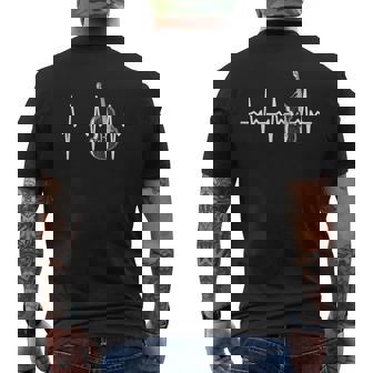 Contrabajo Heartbeat Doble Contrabajo Amante De Contrabajo Camiseta Hombre Estampado Espalda - Regaloses