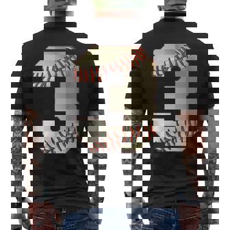 Cool 3 3番 数字 バースデーパーティー 3番目 野球 誕生日 メンズTシャツ バックプリント - Kawaiitshirt