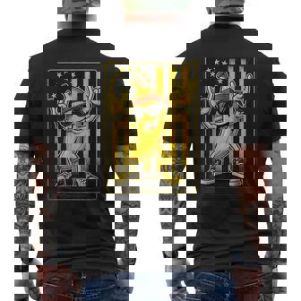 Cool Banana Rocking Graphic Retro American Flag Banana Men's T-shirt Back Print | Mazezy