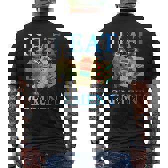 Cool I Eat セメント、建設猫、面白いユーモア、猫のミーム メンズTシャツ バックプリント - Kawaiitshirt