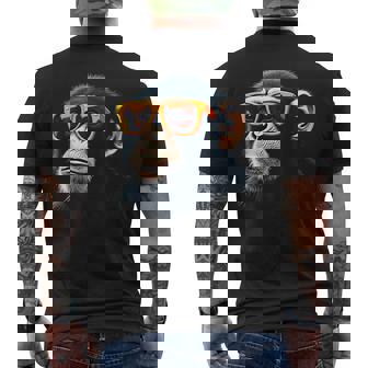 Cool Monkey With Sunglasses Cartoon Animal Men's T-shirt Back Print - Thegiftio UK