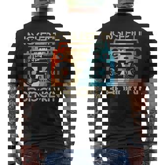 Cool Retro No Sleep Til Brooklyn Vintage Portable Stereo Men's T-shirt Back Print - Thegiftio UK