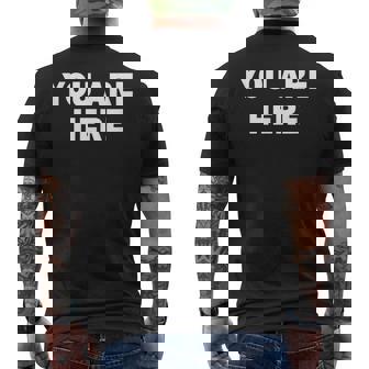 Cool You Are Here トレンディでシンプルな言葉のデザイン メンズTシャツ バックプリント - Kawaiitshirt