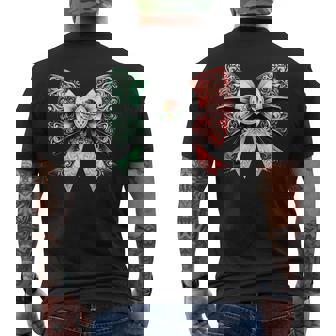 Coquette Ribbon Bow Mexican Flag Festive Latino Pride Men's T-shirt Back Print | Mazezy
