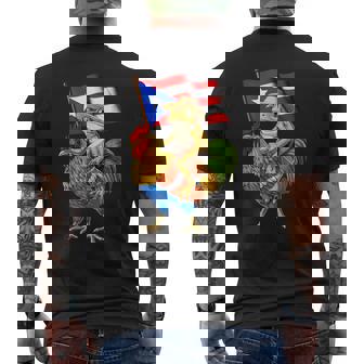 Coqui Frog Puerto Rican Flag Boricua Rooster Taino Men's T-shirt Back Print - Thegiftio