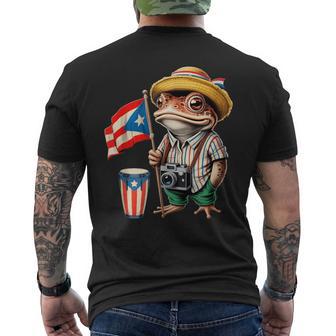Coqui Frog Puerto Rico Puerto Rican Flag Taino Boricua Men's T-shirt Back Print - Thegiftio UK