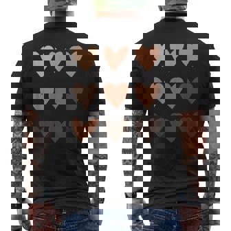 Corazones De Tono De Piel De Melanina Orgullo De Historia Negra Camiseta Hombre Estampado Espalda - Regaloses