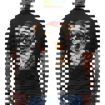 Corgi サンタハット 面白い かわいい 犬 ママ お父さん クリスマス 長袖tシャツ メンズTシャツ バックプリント - Kawaiitshirt