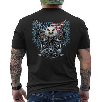 Costume De Moteur Américain Avec Aigle Pour Les Amateurs De Moto T-shirt imprimé au dos - Cadeauxyz