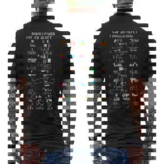 Counselor Coping Skills Alphabet Mental Health Awareness Men's T-shirt Back Print - Thegiftio UK