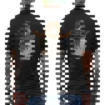 Country Music Rodeo Cowgirl Western Texas Cowboy Disco Ball Men's T-shirt Back Print - Thegiftio UK