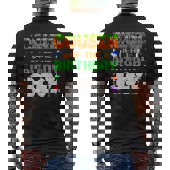 Cousin Of The Birthday Boy Video Gamer Black Boys' Birthday Pixel Number Men's T-shirt Back Print - Monsterry