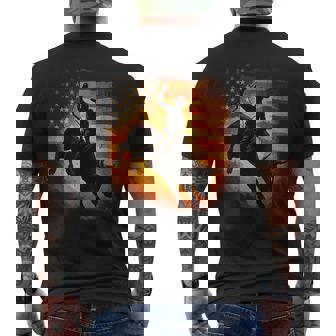 Cowboys American Flag Rodeo Bull Rider Patriotic Men's T-shirt Back Print | Mazezy