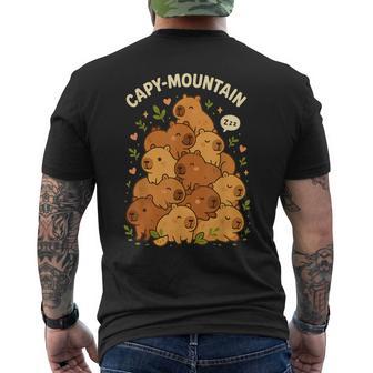 Cozy Capy-Mountain Cute Capybara Lovers Men's T-shirt Back Print - Thegiftio UK