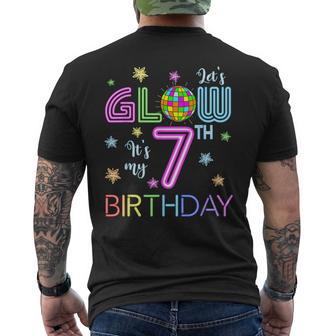 Lets Crazy It's My 7Th Birthday Glowing 80S 7 Year Old Men's T-shirt Back Print - Thegiftio UK