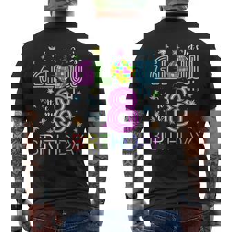Lets Crazy It's My 8Th Birthday Glowing 80S 8 Year Old Men's T-shirt Back Print | Seseable UK
