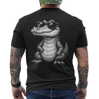 Crocodile Wearing Sunglasses Quirky Alligator Animal Men's T-shirt Back Print - Thegiftio UK