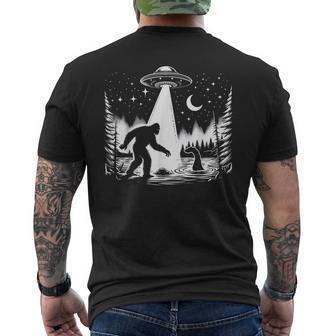 Cryptid Bigfoot Loch Ness Monster & Ufo Alien Spaceship Men's T-shirt Back Print - Thegiftio UK