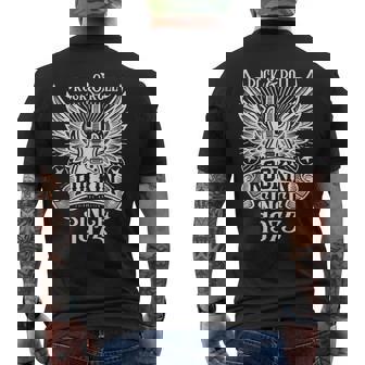 Cumpleaños Año Rockin Desde 1975 Rock & Roll Celebración In Mangas Camiseta Hombre Estampado Espalda - Regaloses