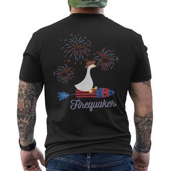 Cute Americana 4Th Of July Firework Goose Firequaker Men's T-shirt Back Print - Thegiftio UK