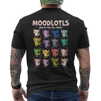 Cute Axolotl Mood Chart Kawaii Animal Emotion Moodlotls Men's T-shirt Back Print - Thegiftio UK