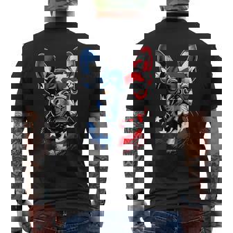 Cute French Bulldog Dog Usa American Flag 4Th Of July Men's T-shirt Back Print | Mazezy