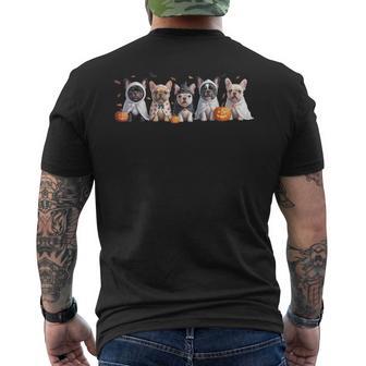 Cute French Bulldog Halloween Costume Frenchie Dog Ghost Men's T-shirt Back Print - Thegiftio