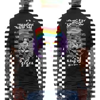 Cute Lgbtq Possum Holding Flag With Sounds Gay Quote Men's T-shirt Back Print - Monsterry