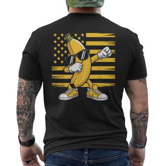 Dabbing Banana American Flag Graphic Banana Retro Men's T-shirt Back Print - Thegiftio UK