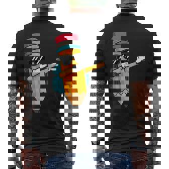 Dabbing Pencil Dancing Back To School Students Boys Men's T-shirt Back Print | Mazezy