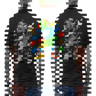 Dabbing Puzzle Autism Awareness Men's T-shirt Back Print - Thegiftio UK