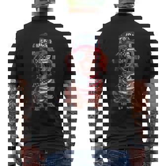 Dachshund 4Th Of July Us American Flag Doxie Dog Patriotic Men's T-shirt Back Print - Thegiftio